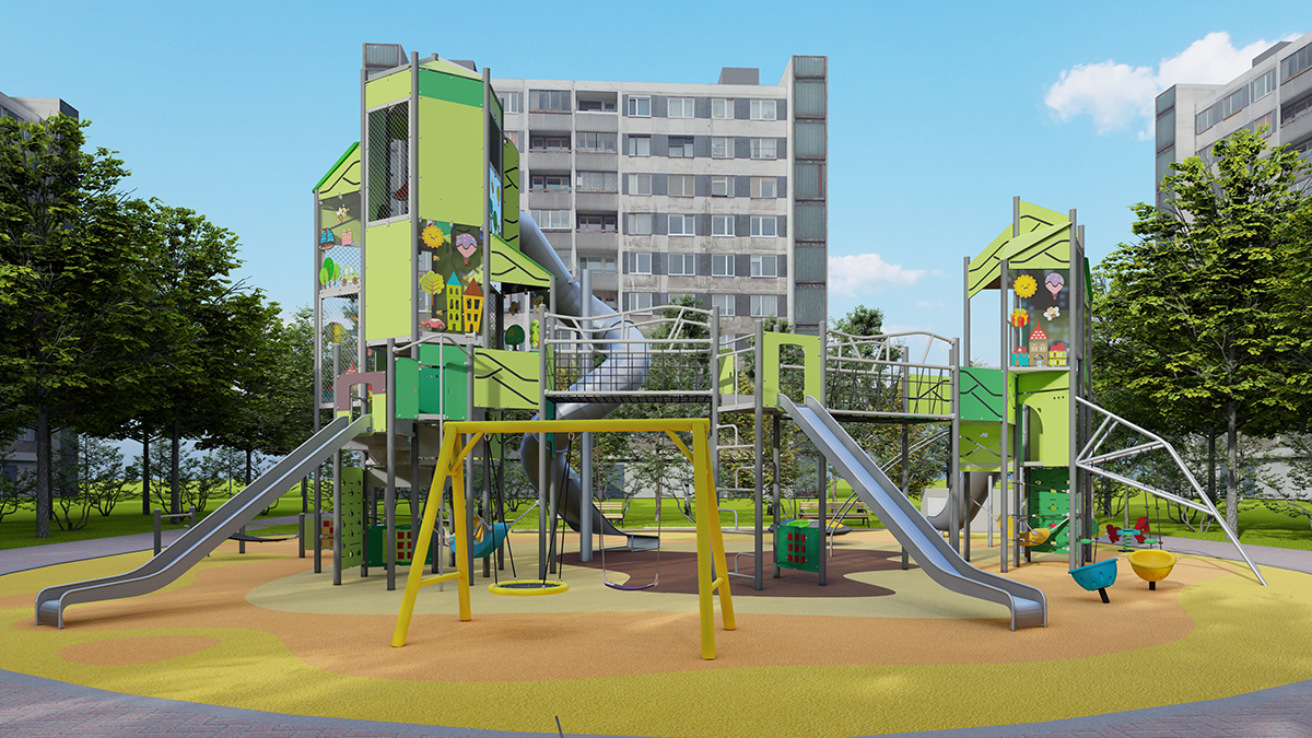 火箭船游乐场滑梯 (3)