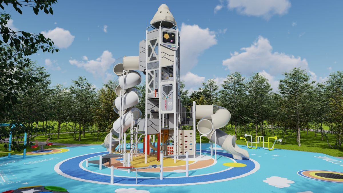 游乐场火箭滑梯 (2)