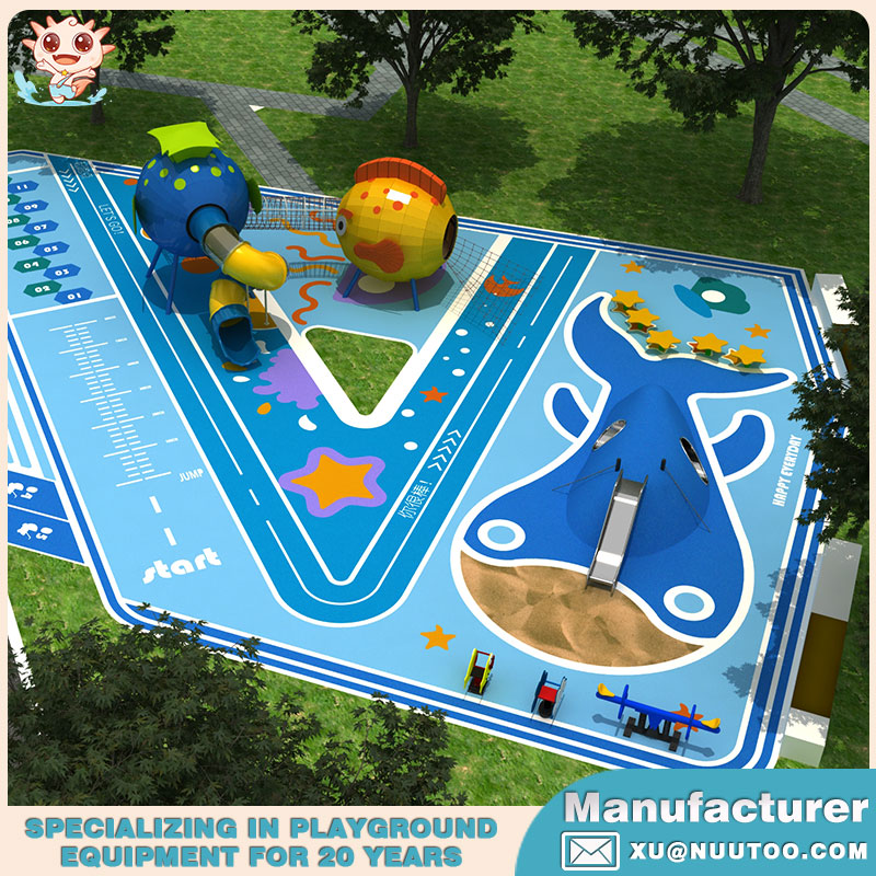 专业户外游乐场制造商设计金鱼主题景观游乐场