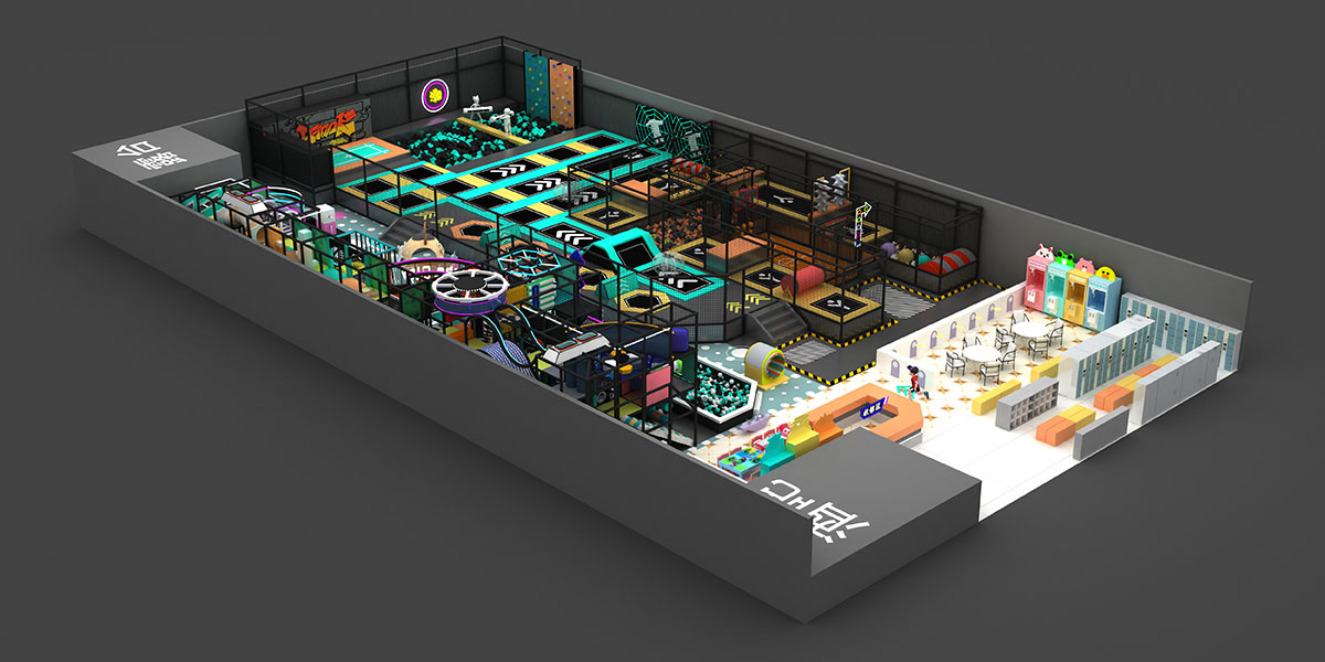 室内儿童蹦床公园 (8)