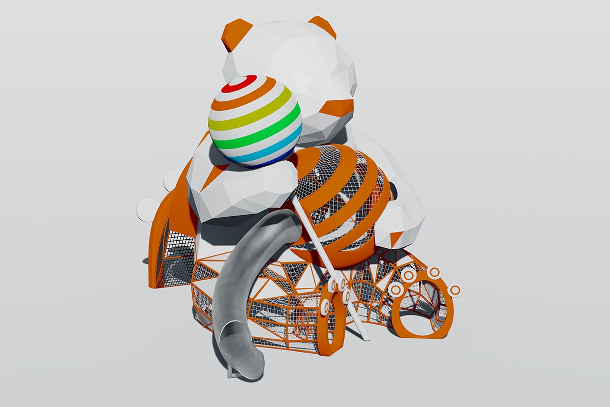 以熊为主题的游乐场滑梯 (4)