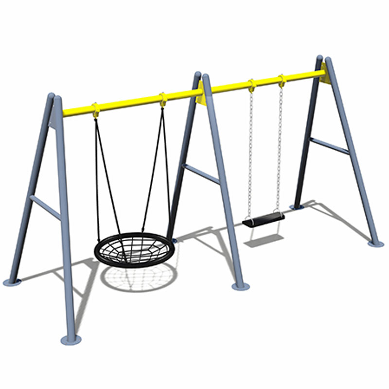 带有稳定底座的户外儿童巢秋千，可确保儿童安全玩耍