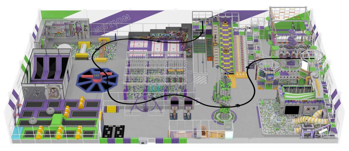 【紫绿工业风】室内运动乐园产品详情展示