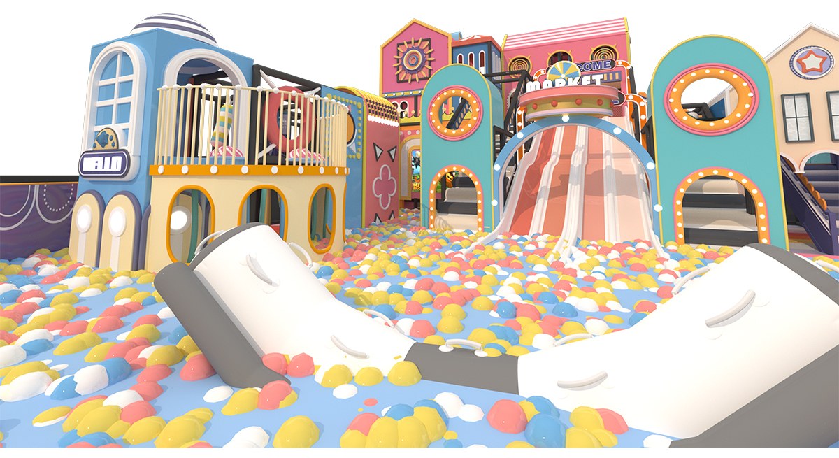 马卡龙系列淘气堡产品详情展示 - 乐图游乐