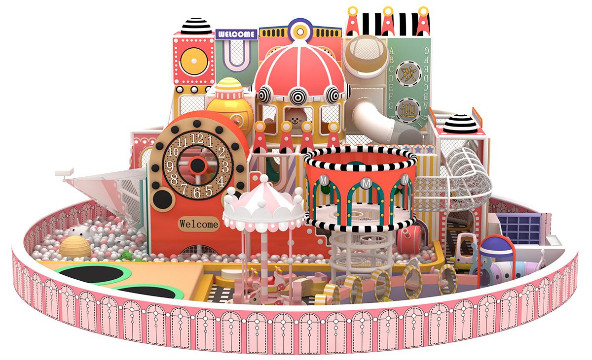 马卡龙马戏团主题淘气堡产品详情展示