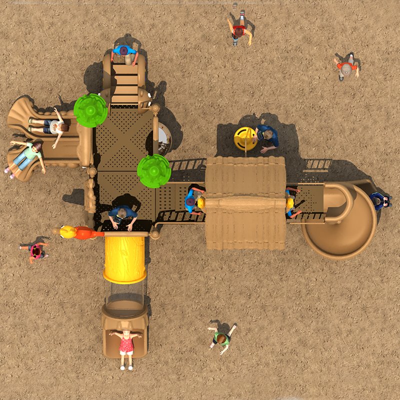 耐候户外茅草式滑梯游乐设备