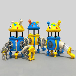 公园用互动蘑菇滑梯，具有攀爬功能