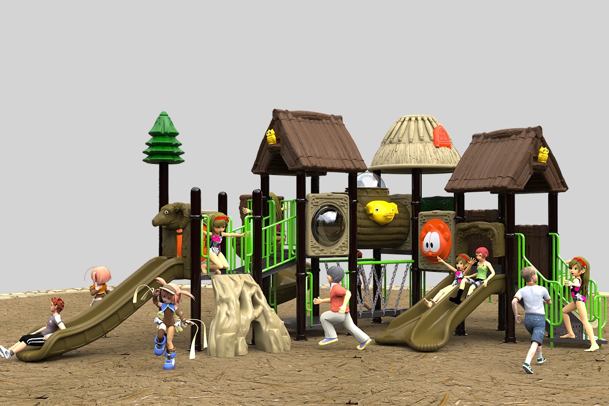 模块化户外滑梯游乐场设备 (1)