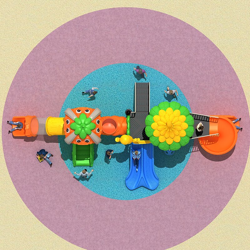 为儿童提供刺激的森林游乐场滑梯，并提供户外安全