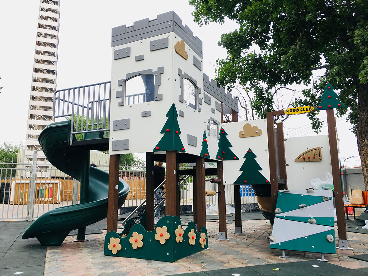 仿木组合滑梯_塑木滑梯 (4)