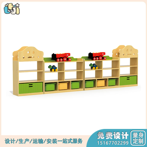 幼儿园实木柜_幼儿园角色区域柜