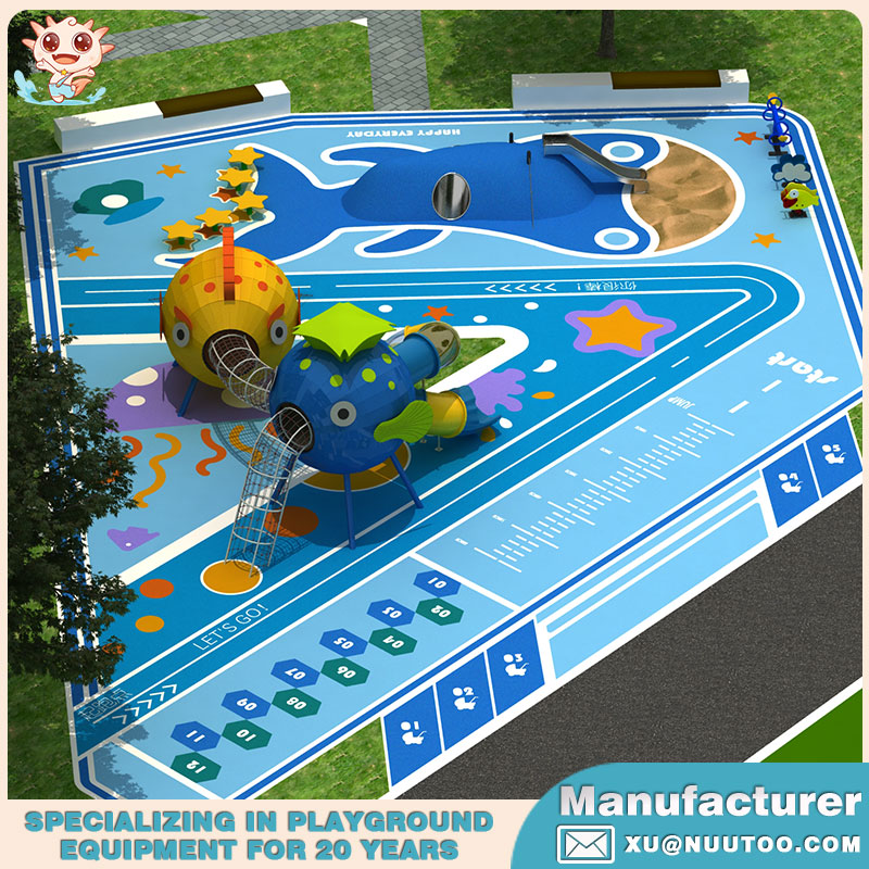 专业户外游乐场制造商设计金鱼主题景观游乐场