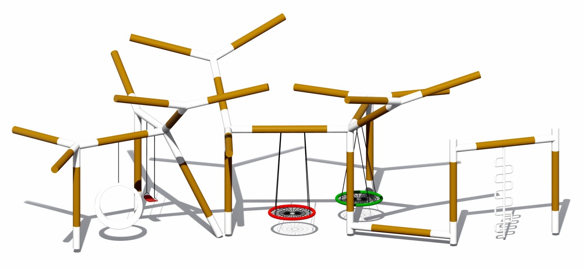 树枝造型户外秋千 (4)