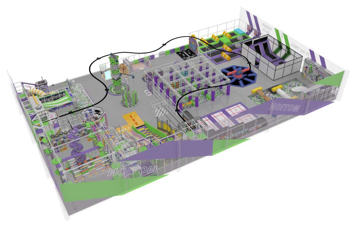 【紫绿工业风】室内运动乐园产品详情展示