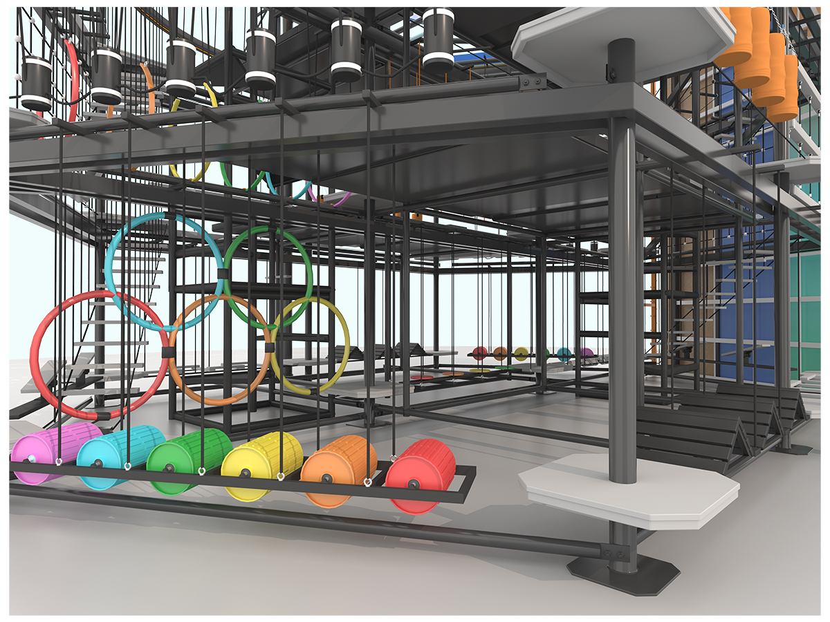 室内高空拓展攀岩设备产品细节展示