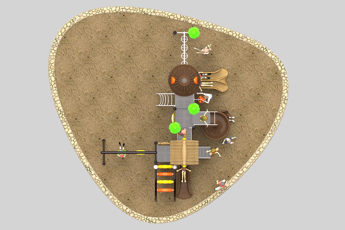 社区公园户外滑梯游乐场 (2)