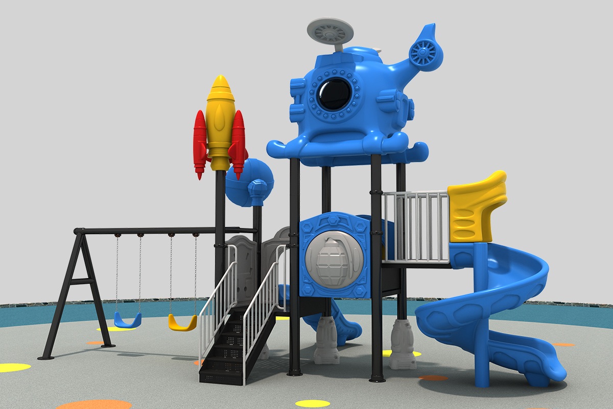 公园太空飞机游乐场滑梯 (3)