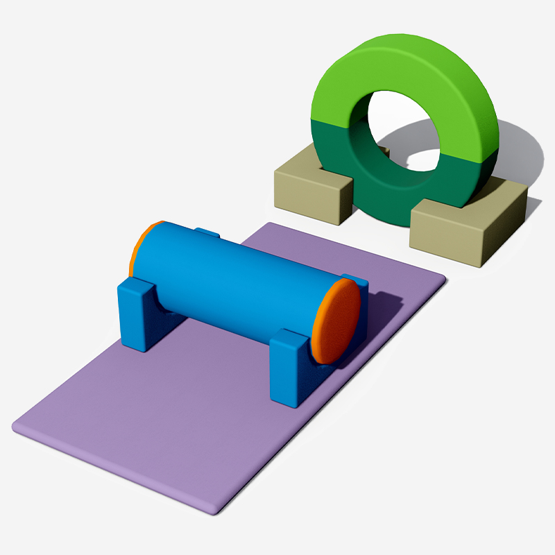 软体钻爬隧道平衡滚筒组合_早教儿童感统训练器材_幼儿园软体玩具