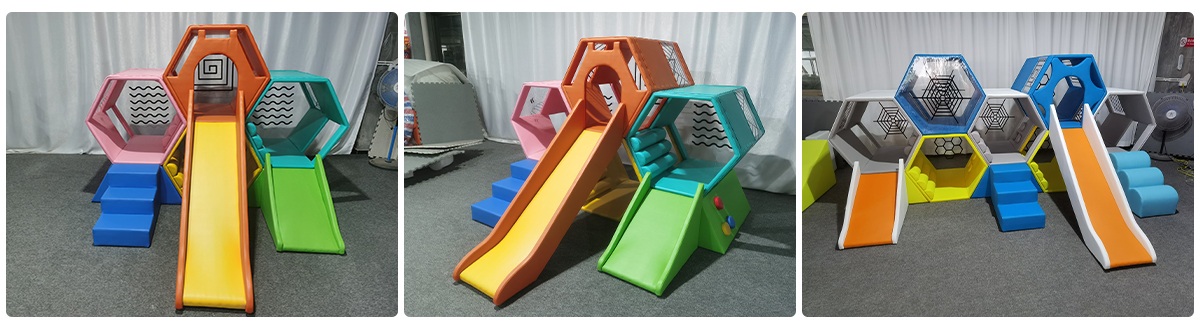 蜂巢式软体攀爬游乐组合产品实体展示