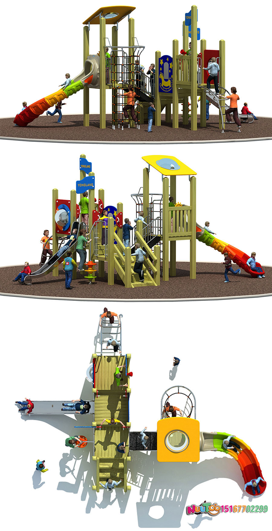 实木组合滑梯+原木组合滑梯+组合滑梯+儿童组合滑梯+小区组合滑梯-(51)