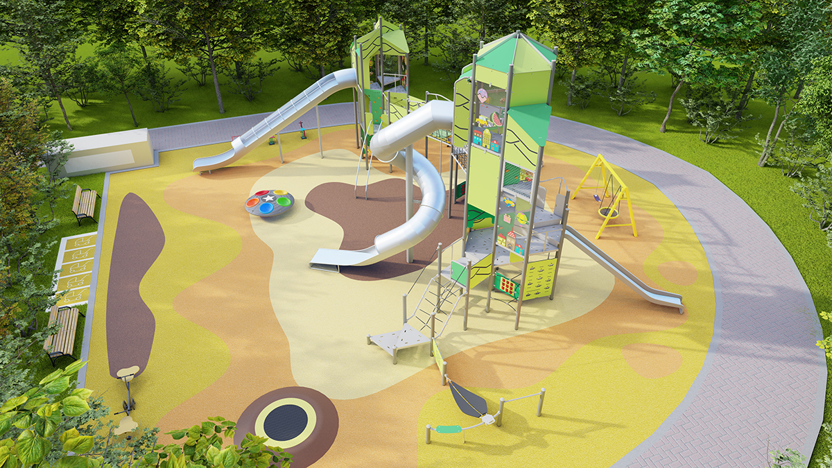 火箭船游乐场滑梯 (2)