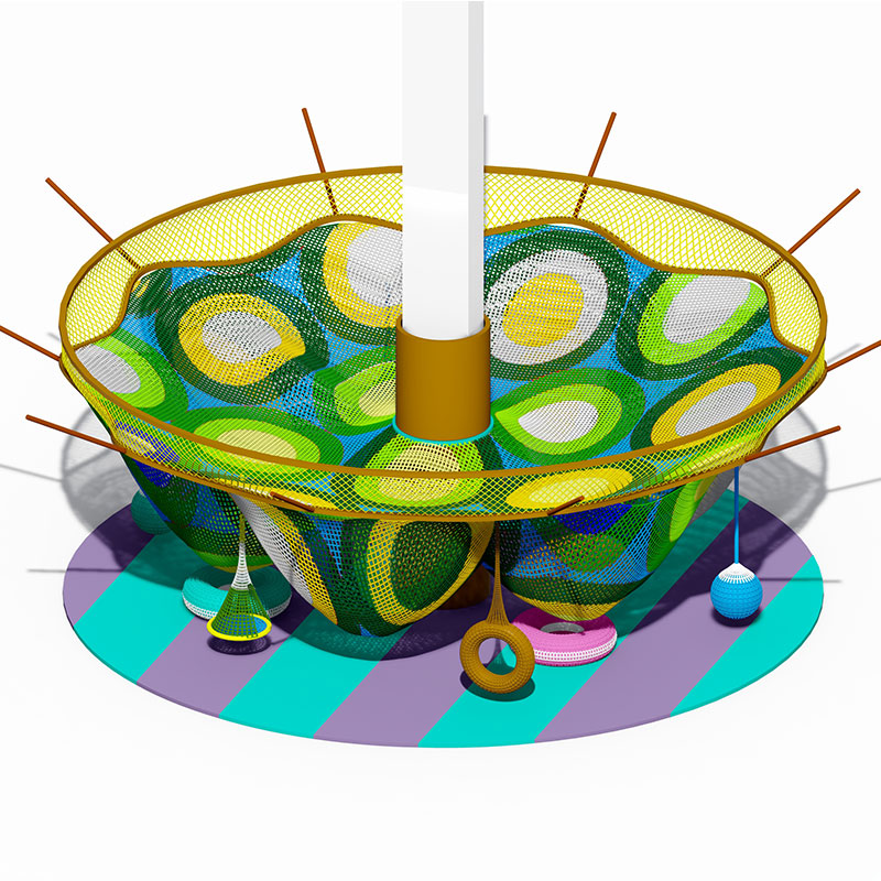 适合儿童后院的耐用游乐场绳攀爬网