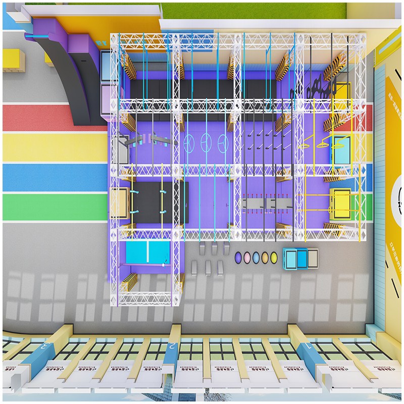 室内忍者道儿童跑酷闯关游乐设备_上肢力量 + 核心体能提升_网红忍者跑酷乐园定制
