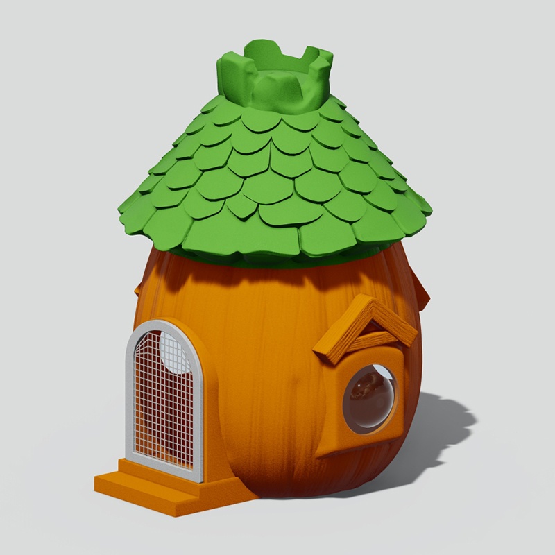 与隧道相连的兔子小屋：宠物游乐场系统