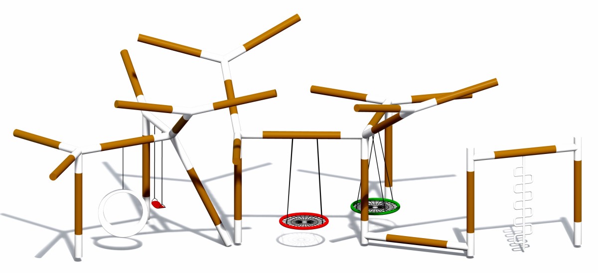 树枝造型户外秋千 (3)