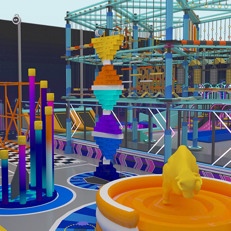 未来科技风室内运动乐园 大型蹦床拓展设备厂家定制