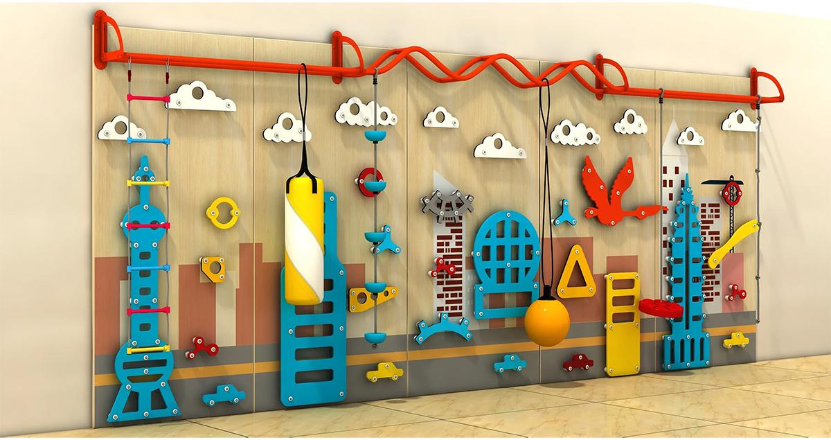 卡通儿童室内攀岩墙更多款式
