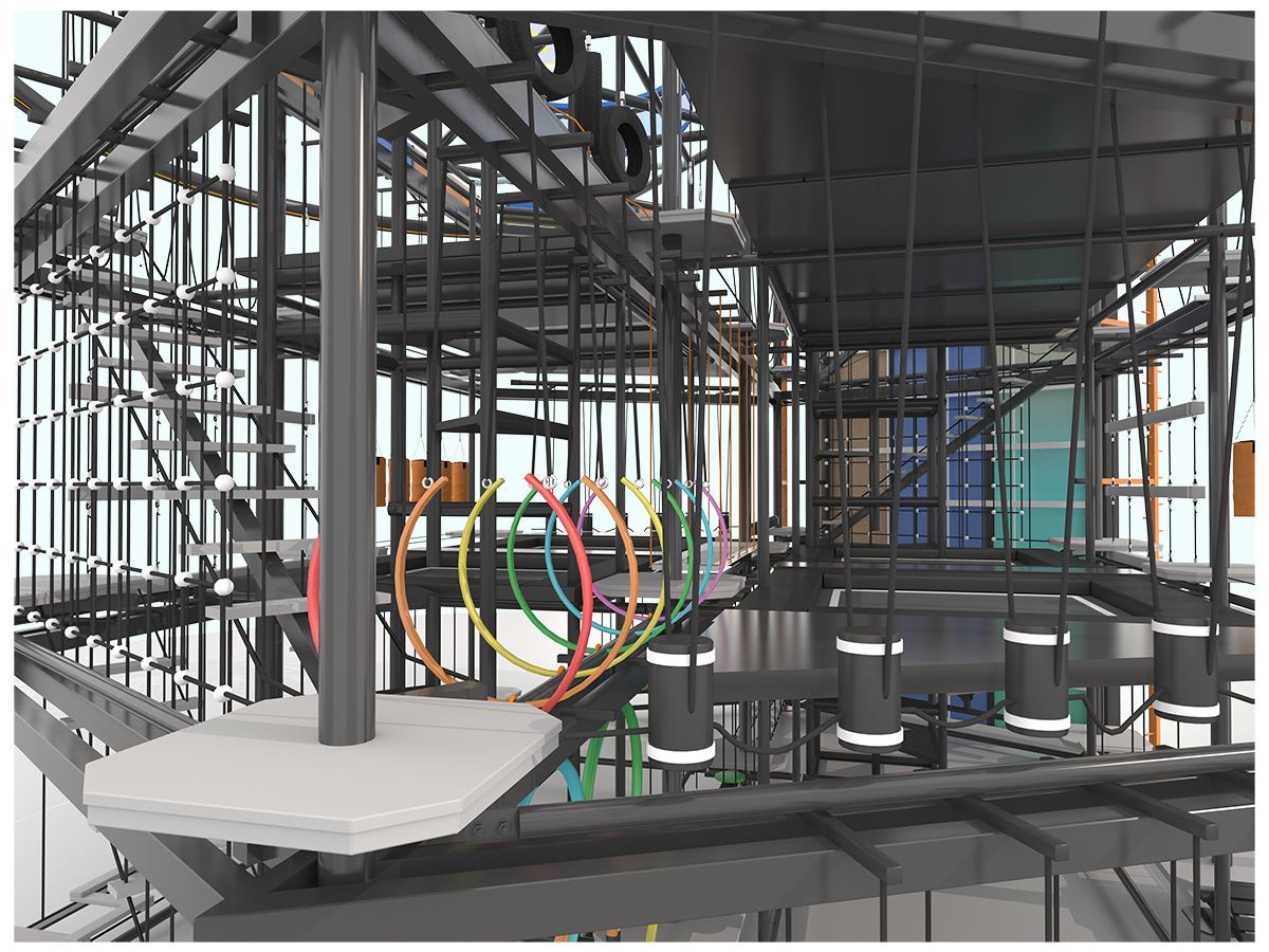 室内高空拓展攀岩设备产品细节展示