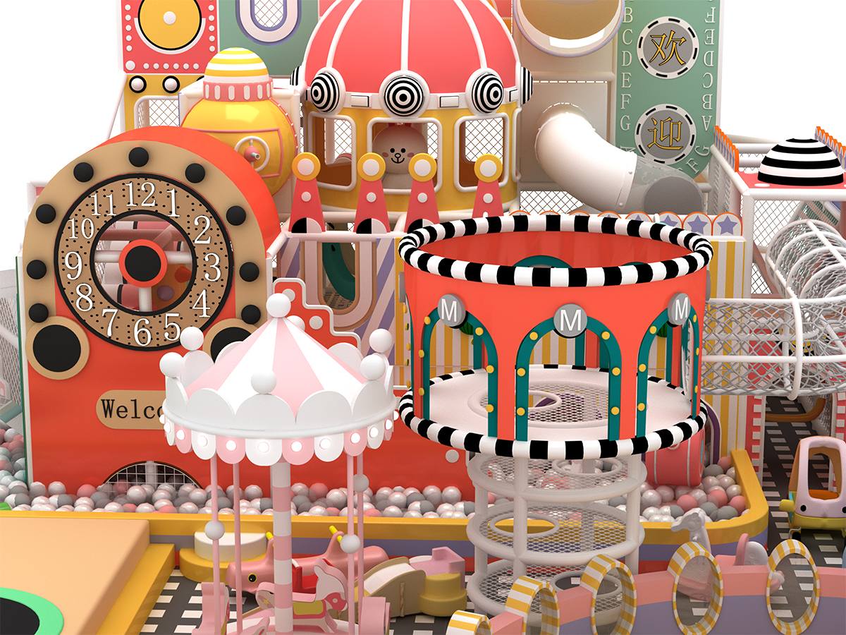 马卡龙马戏团主题淘气堡产品详情展示