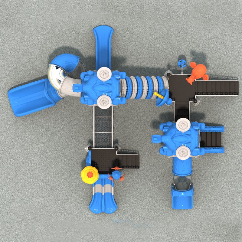 采用火箭设计的户外游乐场滑梯，带来安全的空间乐趣