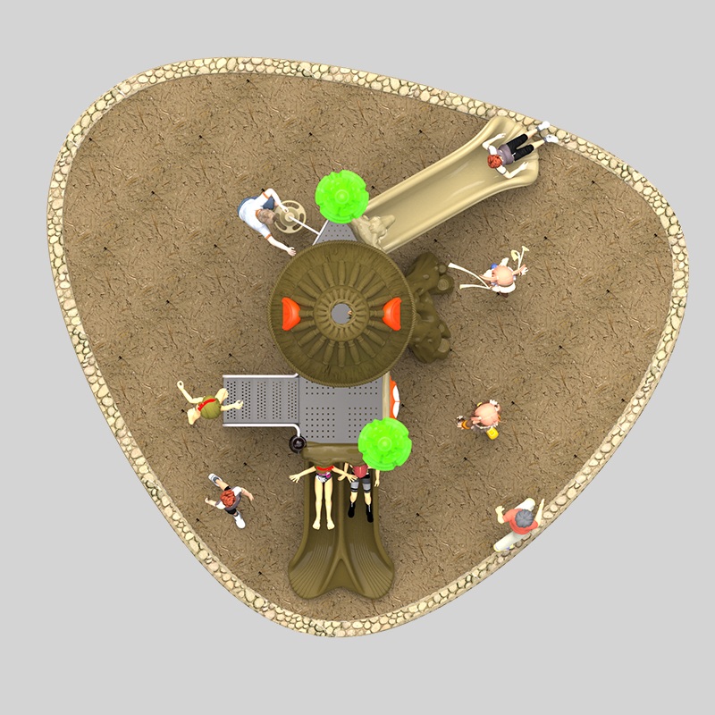 具有攀爬功能的互动户外游乐场滑梯