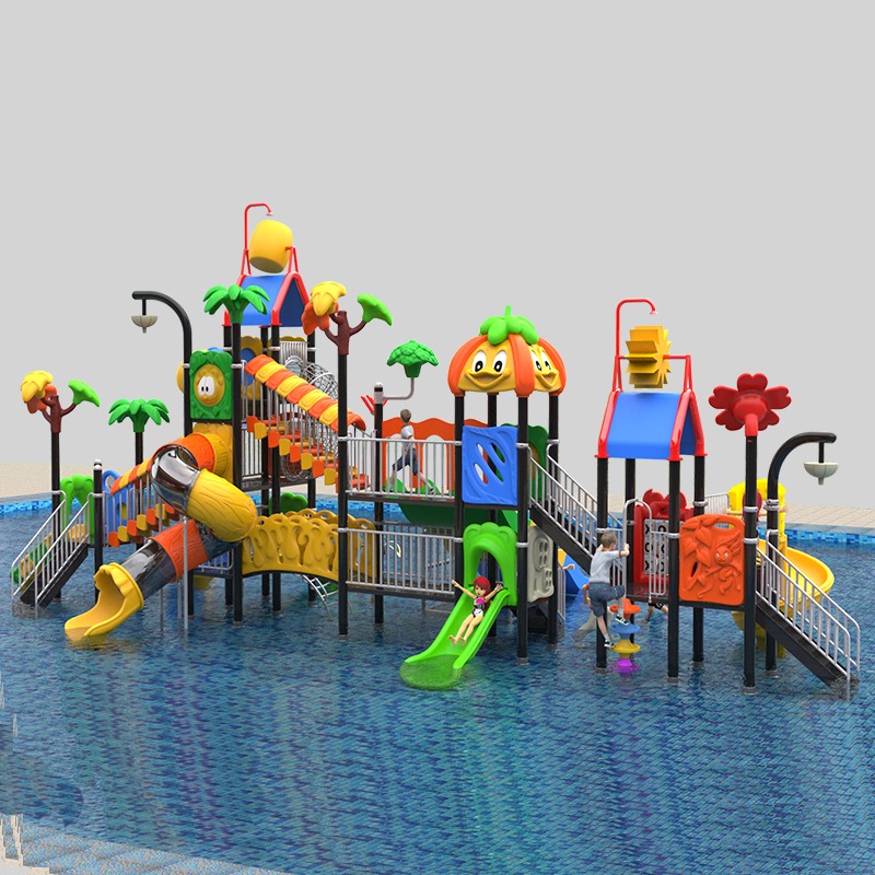 带滑梯的冒险主题水上游乐场结构