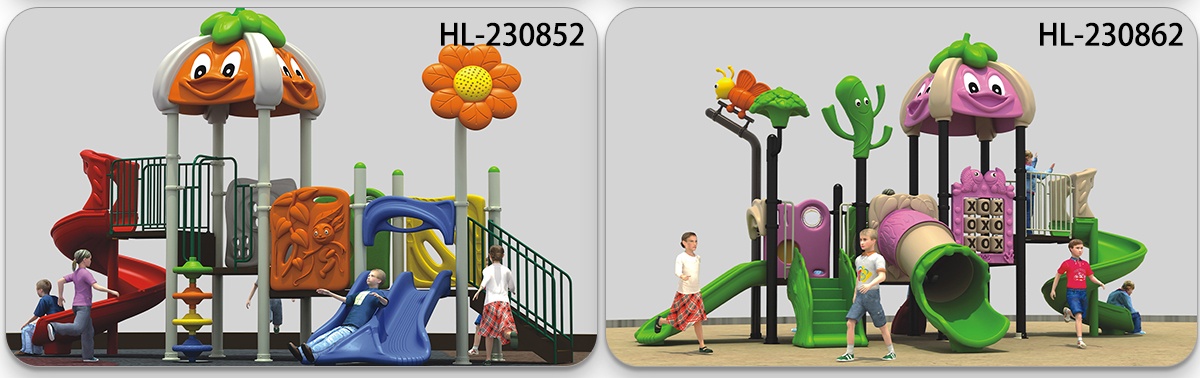 耐用 HDPE 塑料游乐场滑梯 (5)