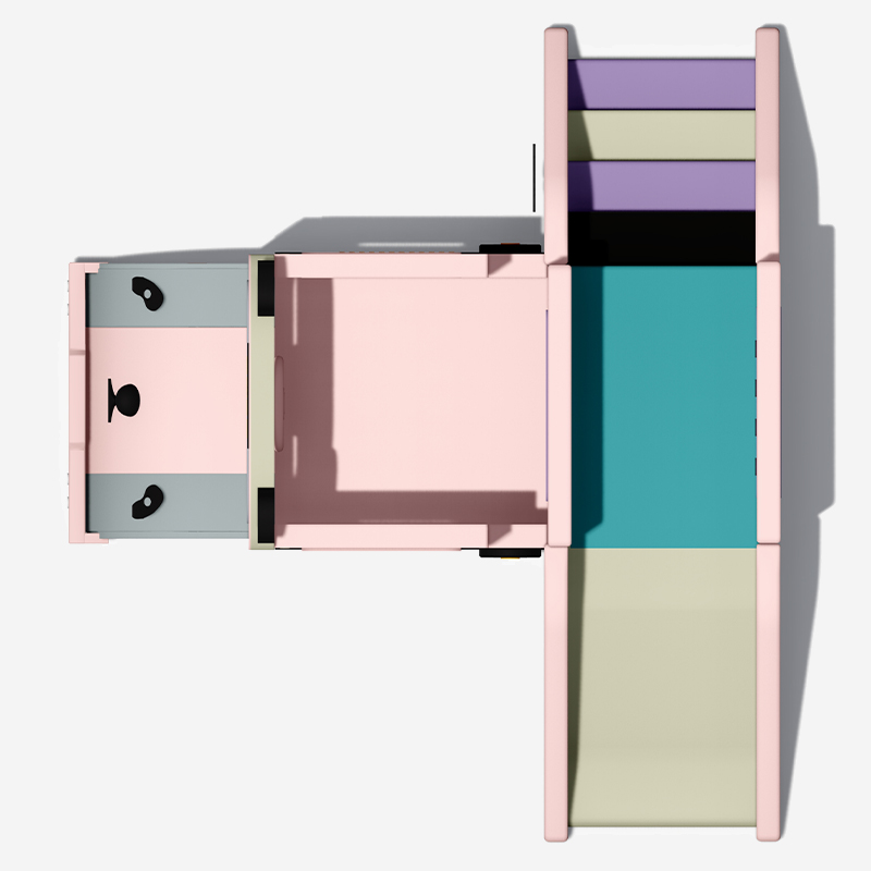 熊猫巴士主题室内软体攀爬器带滑梯