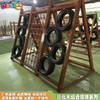 乐图非标游乐英伦风木质组合滑梯