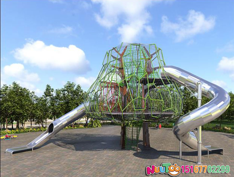 非标游乐+榕树组合滑梯+不锈钢滑梯厂家 (10)
