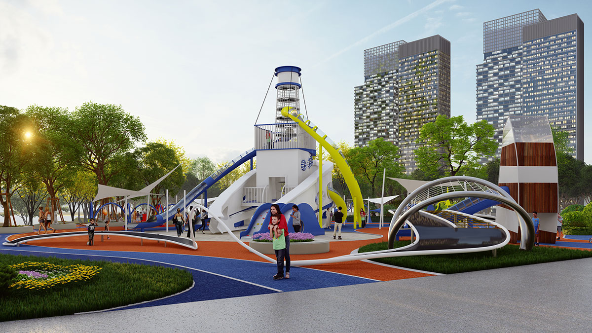 海盗船木制游乐场 (1)