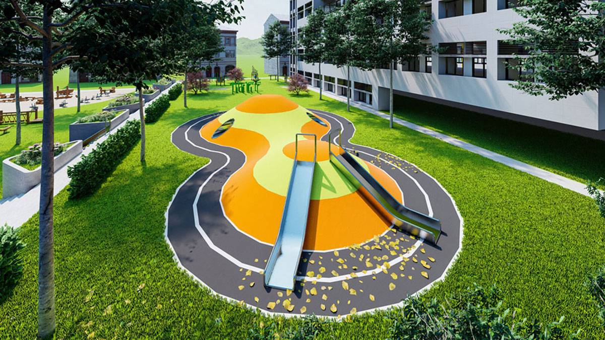 不锈钢游乐场滑梯 (3)