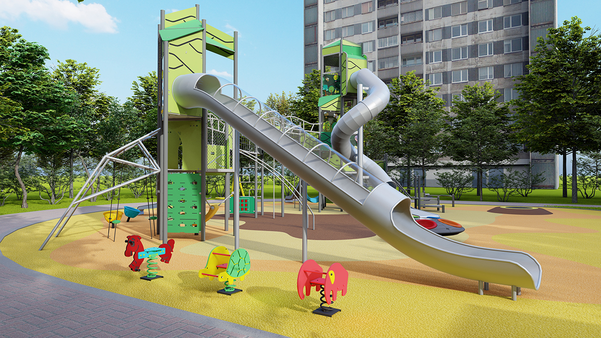 火箭船游乐场滑梯 (4)