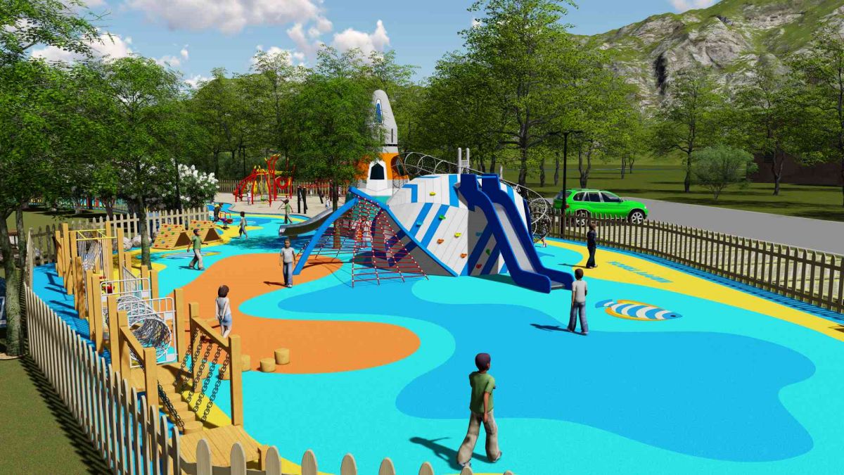 游乐场火箭滑梯 (1)