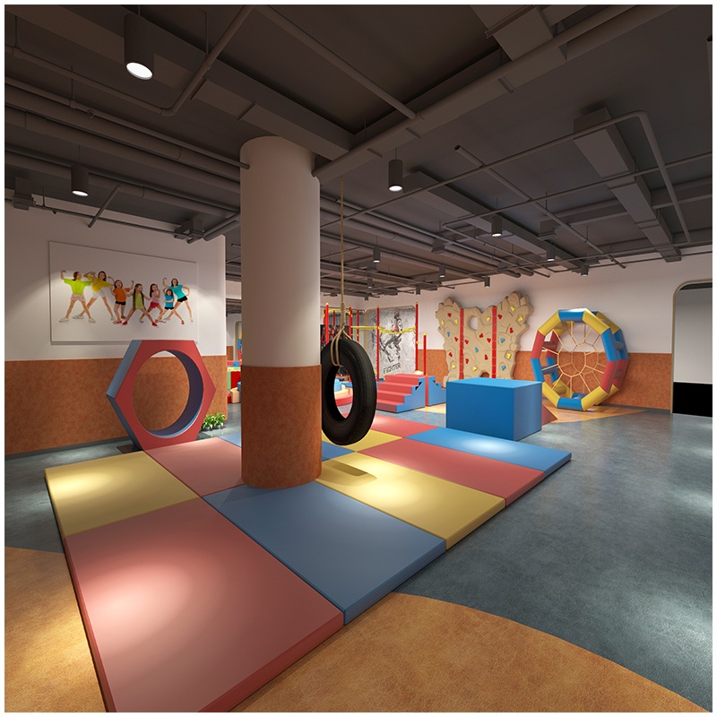 室内儿童综合游乐跑酷乐园_感统启蒙 + 体能提升_趣味闯关一体化设计_儿童体能跑酷器材定制