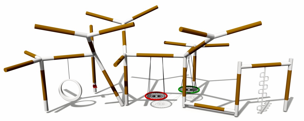 树枝造型户外秋千 (2)