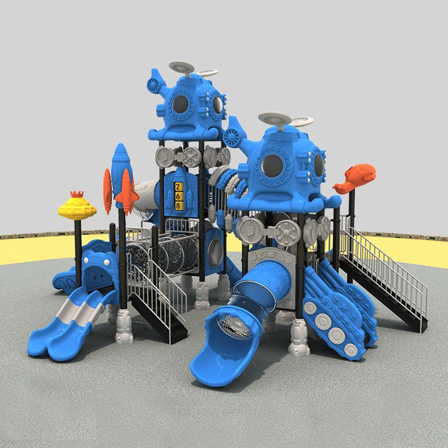 采用火箭设计的户外游乐场滑梯，带来安全的空间乐趣