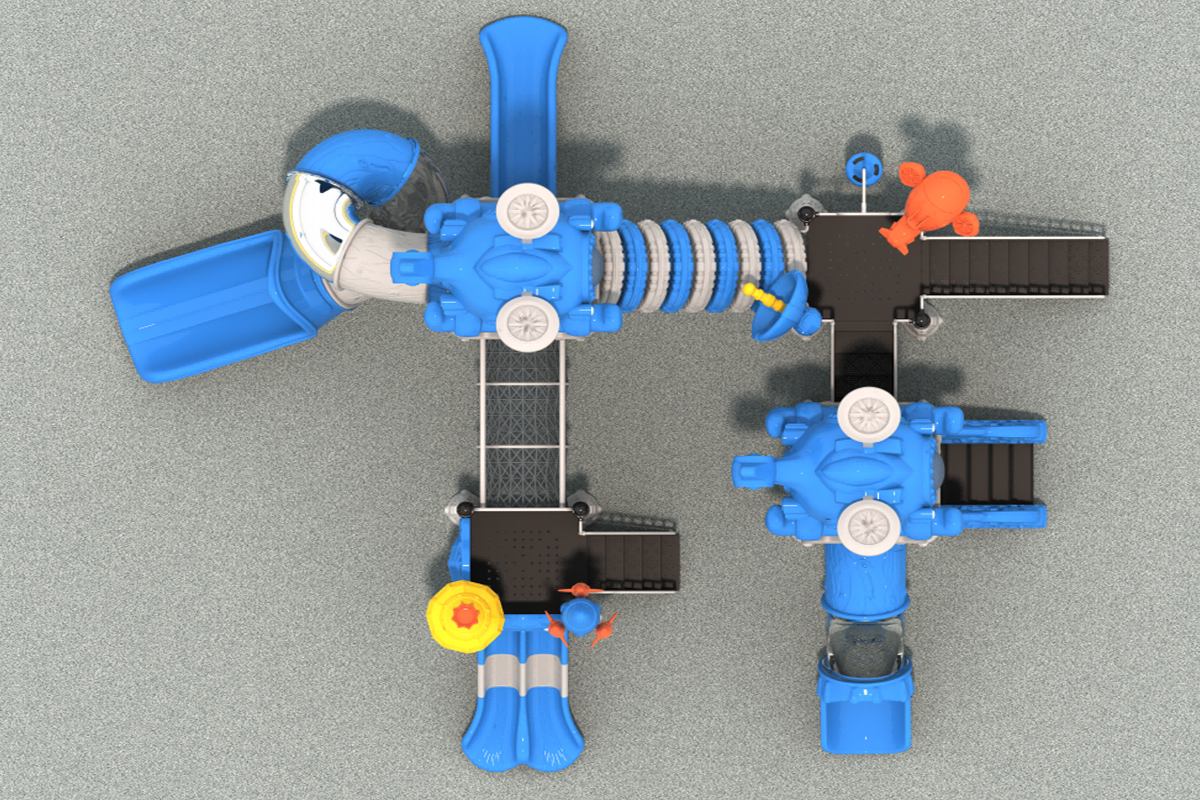 儿童太空游乐场滑梯乐趣 (1)