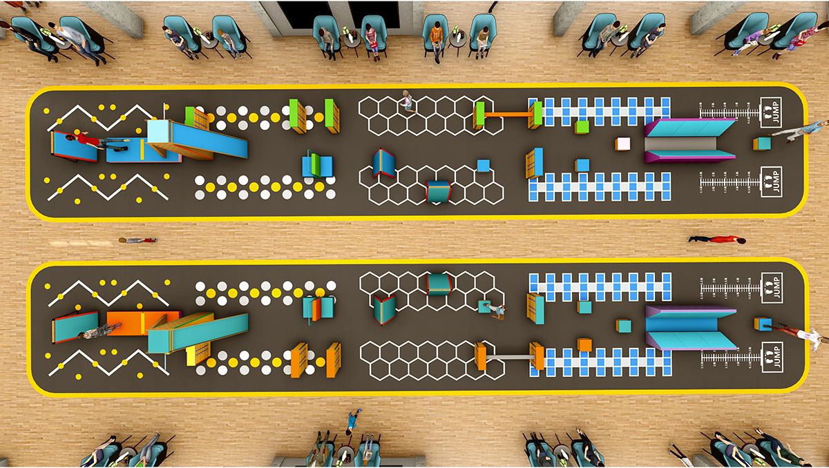 大型室内综合体能跑酷拓展设备其他设计方案