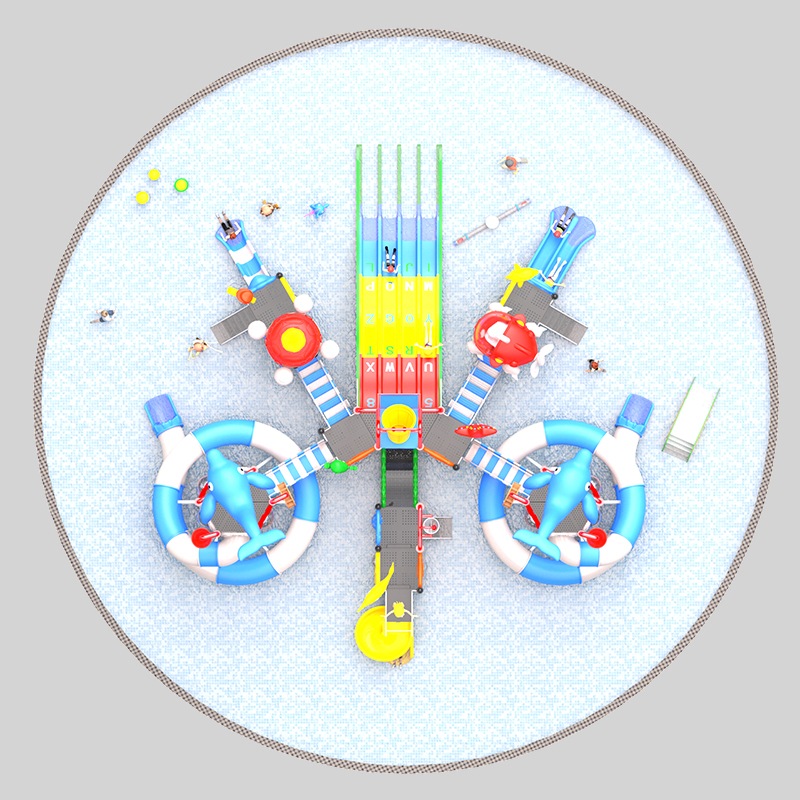 商业公园惊险刺激的水上游乐场滑梯